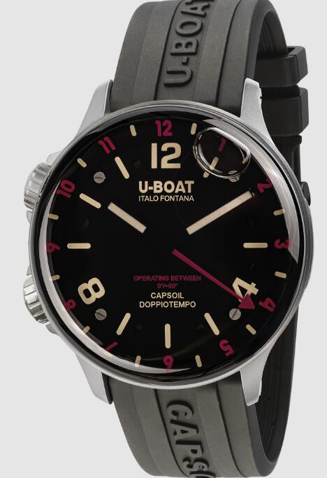 Review U-Boat CAPSOIL DOPPIOTEMPO 45MM SS RED REHAUT 8839/B Replica Watch - Click Image to Close